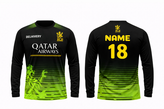 JerseyJunction Customized Bengaluru IPL Jersey 2024 round neck full sleeve green jersey