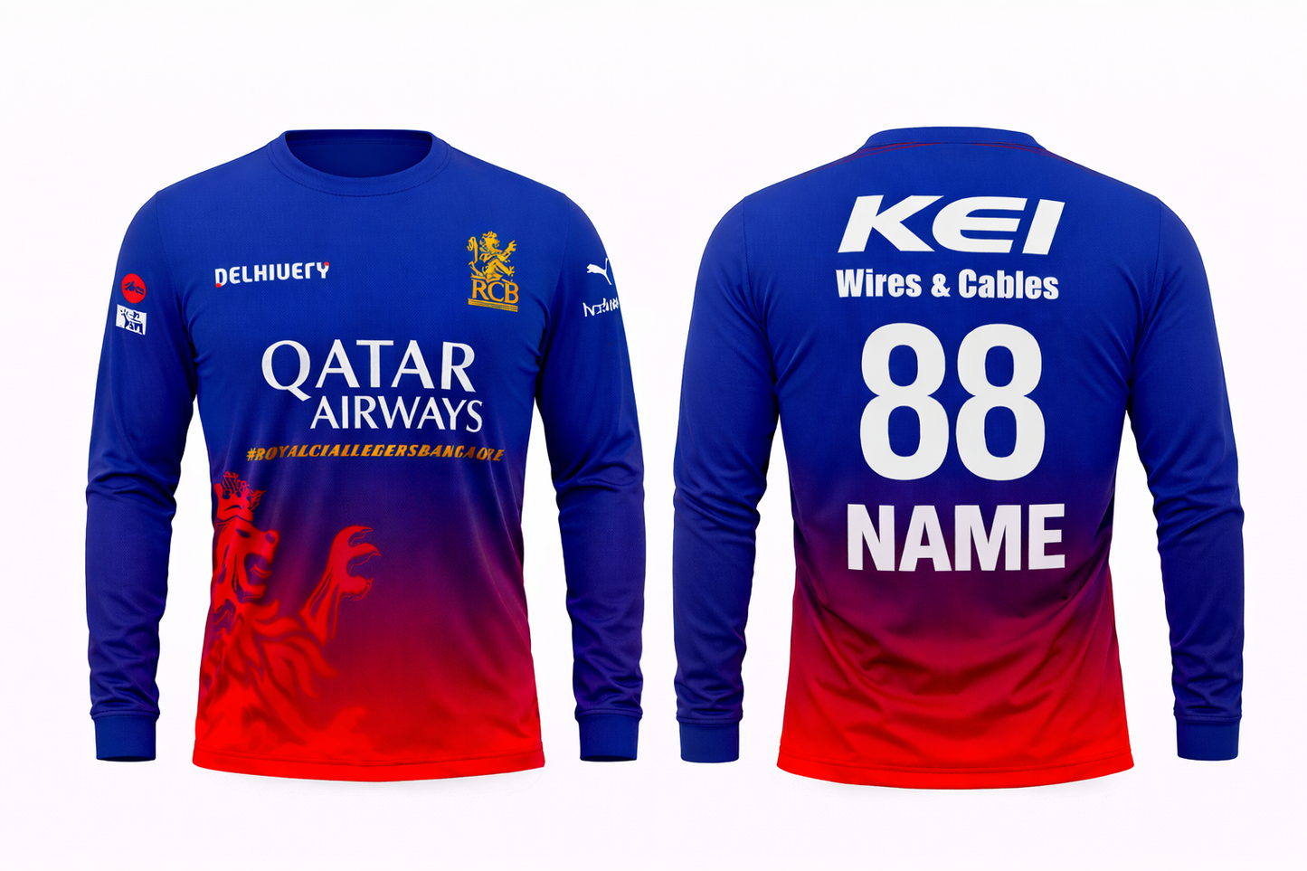 JerseyJunction Customized Bengaluru IPL Jersey 2024 round neck full sleeve
