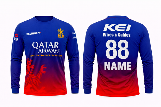 JerseyJunction Customized Bengaluru IPL Jersey 2024 round neck full sleeve