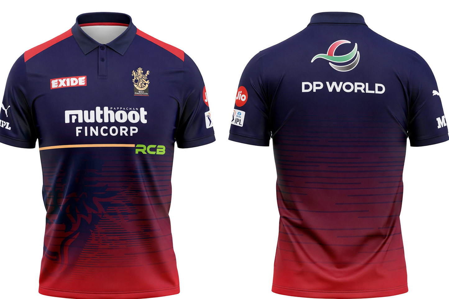JerseyJunction Customized Bengaluru IPL Jersey 2022 polo neck half sleeve