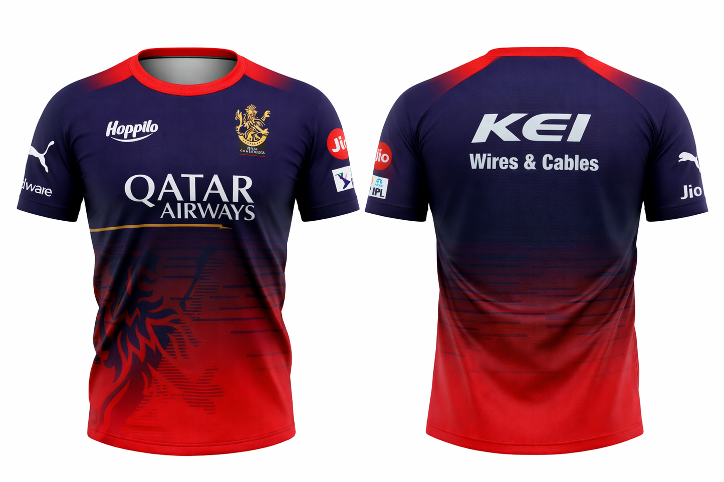 JerseyJunction Customized Bengaluru IPL Jersey 2023 round neck half sleeves