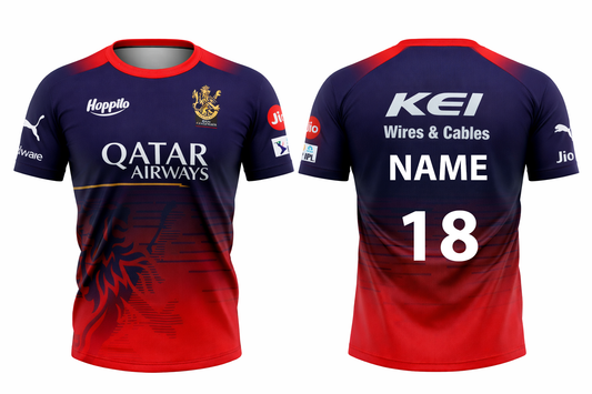 JerseyJunction Customized Bengaluru IPL Jersey 2023 round neck half sleeves