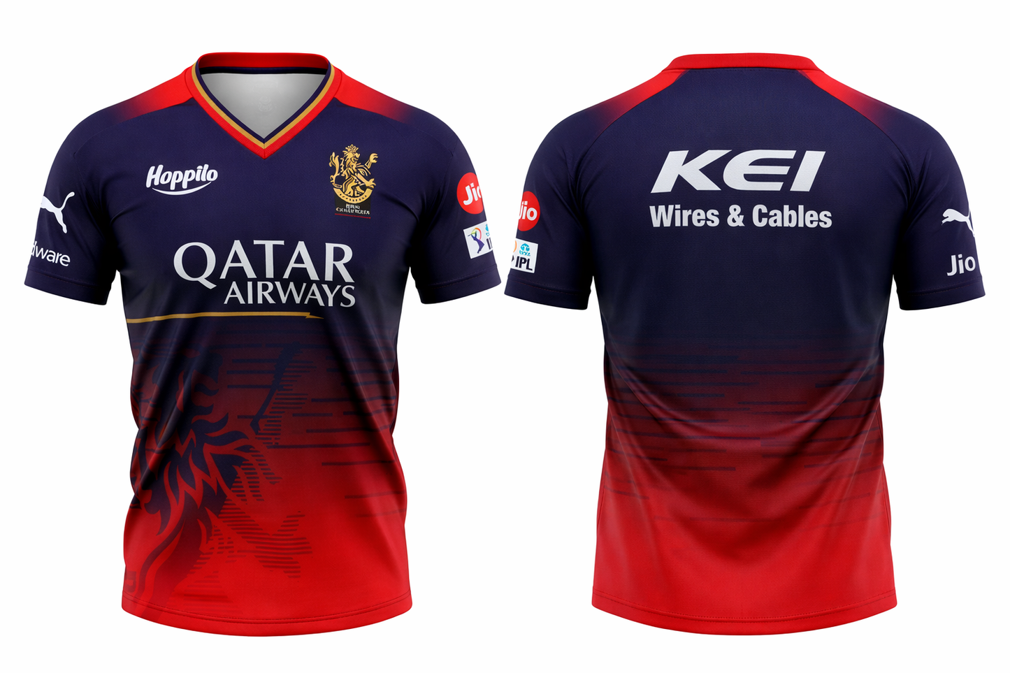 JerseyJunction Customized Bengaluru IPL Jersey 2023 V neck half sleeves