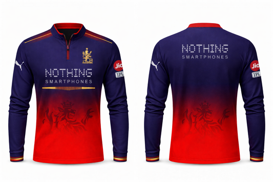 JerseyJunction Customized RCB Royal challengers Bangalore Jersey design Polo Neck full sleeve 2026 Latest