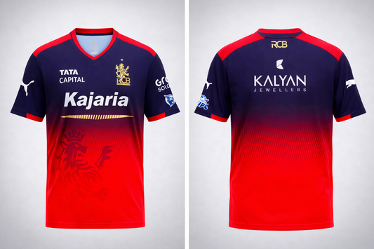 JerseyJunction Customized RCB Royal challengers Bangalore Latest Womens Jersey design V Neck