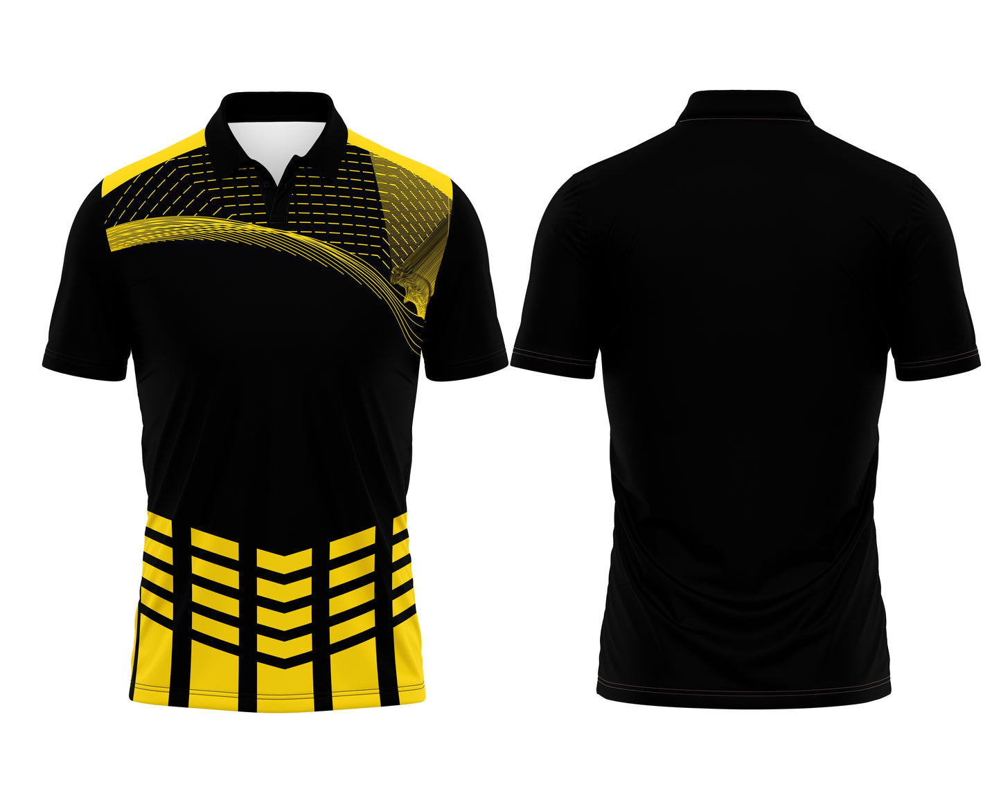 Black Custom Sports Tee – Logo & Name Printing