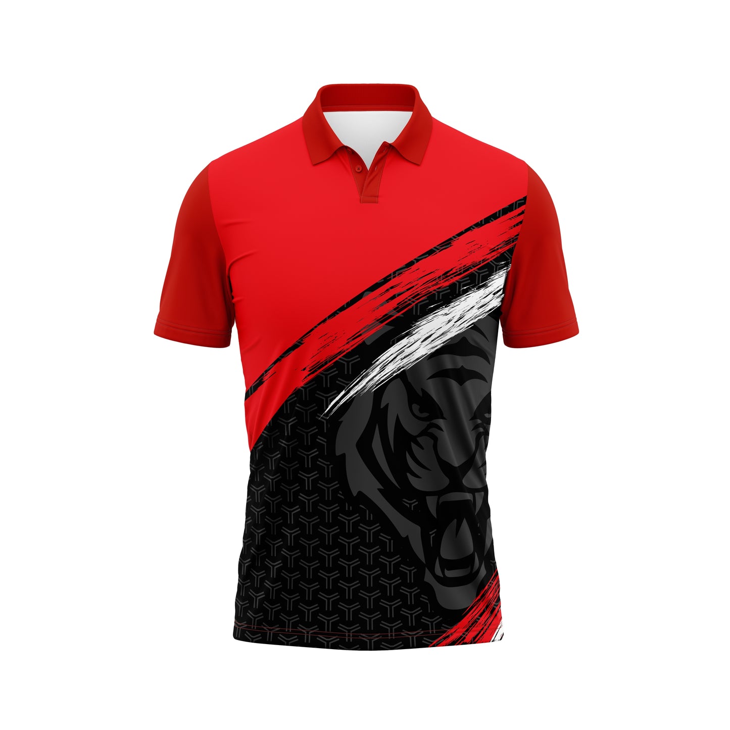 Red Polo Neck Custom Jersey – Name & Team Logo