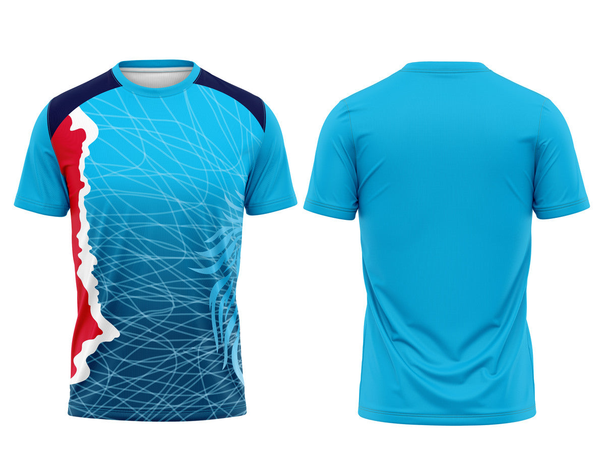 Breathable Round Neck Half Sleeve Custom Jersey