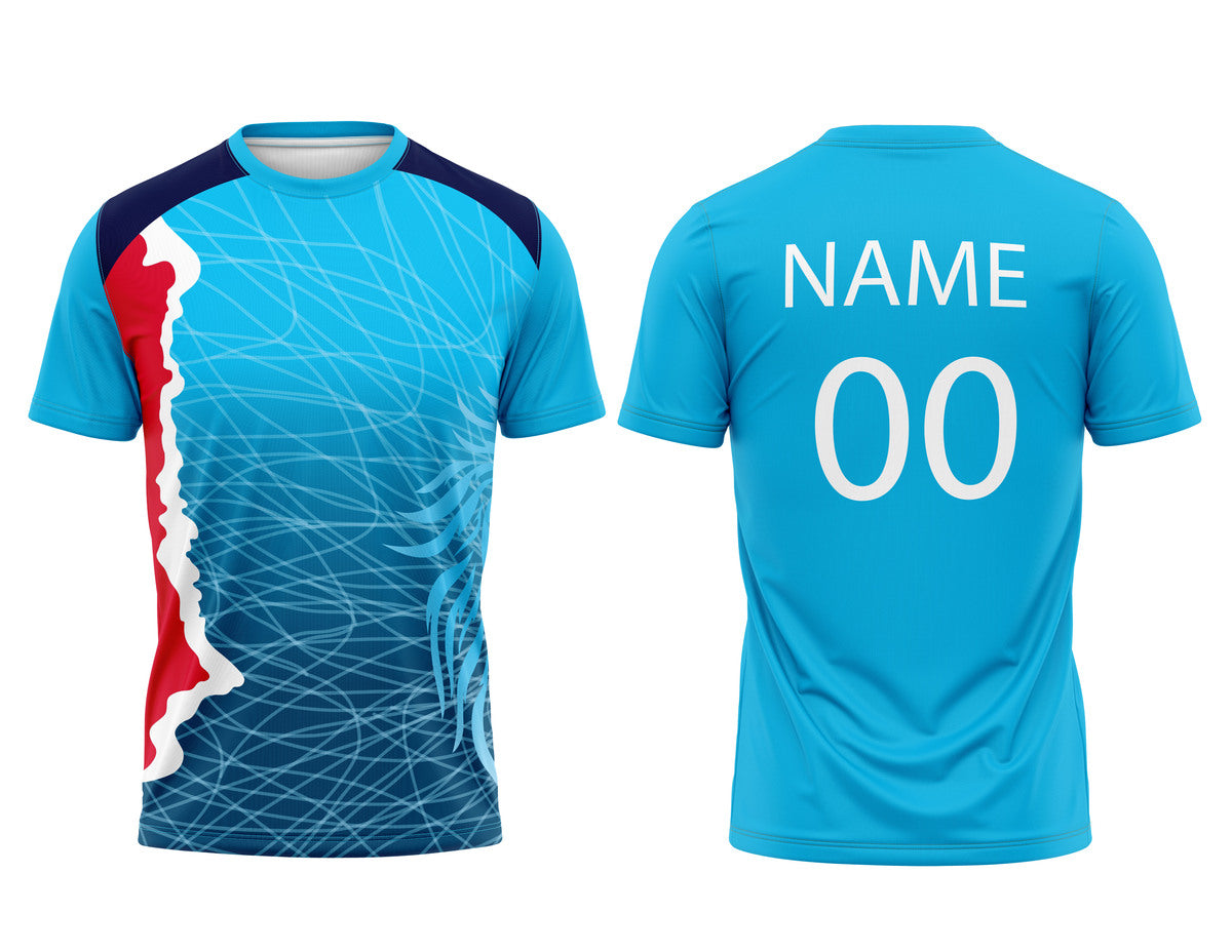 Breathable Round Neck Half Sleeve Custom Jersey