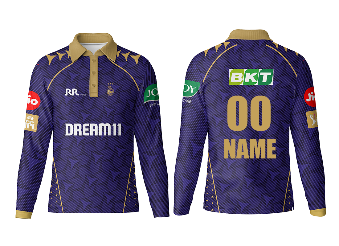 Kkr Full sleeve polo neck customized jersey