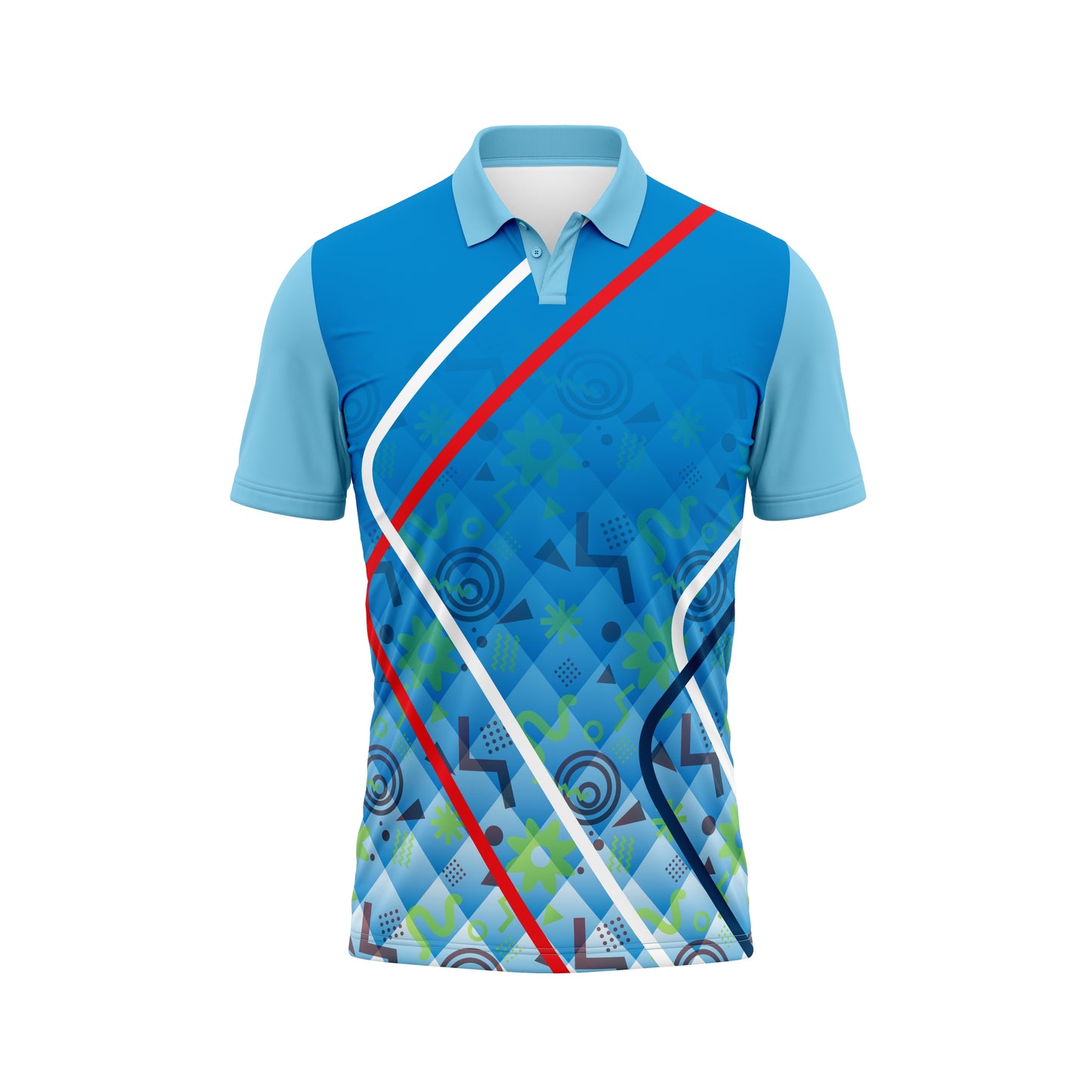 Sky Blue Cricket Team Jersey – Logo & Sponsor Print