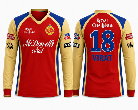 JerseyJunction Customized RCB old era Jersey V neck  full sleeves