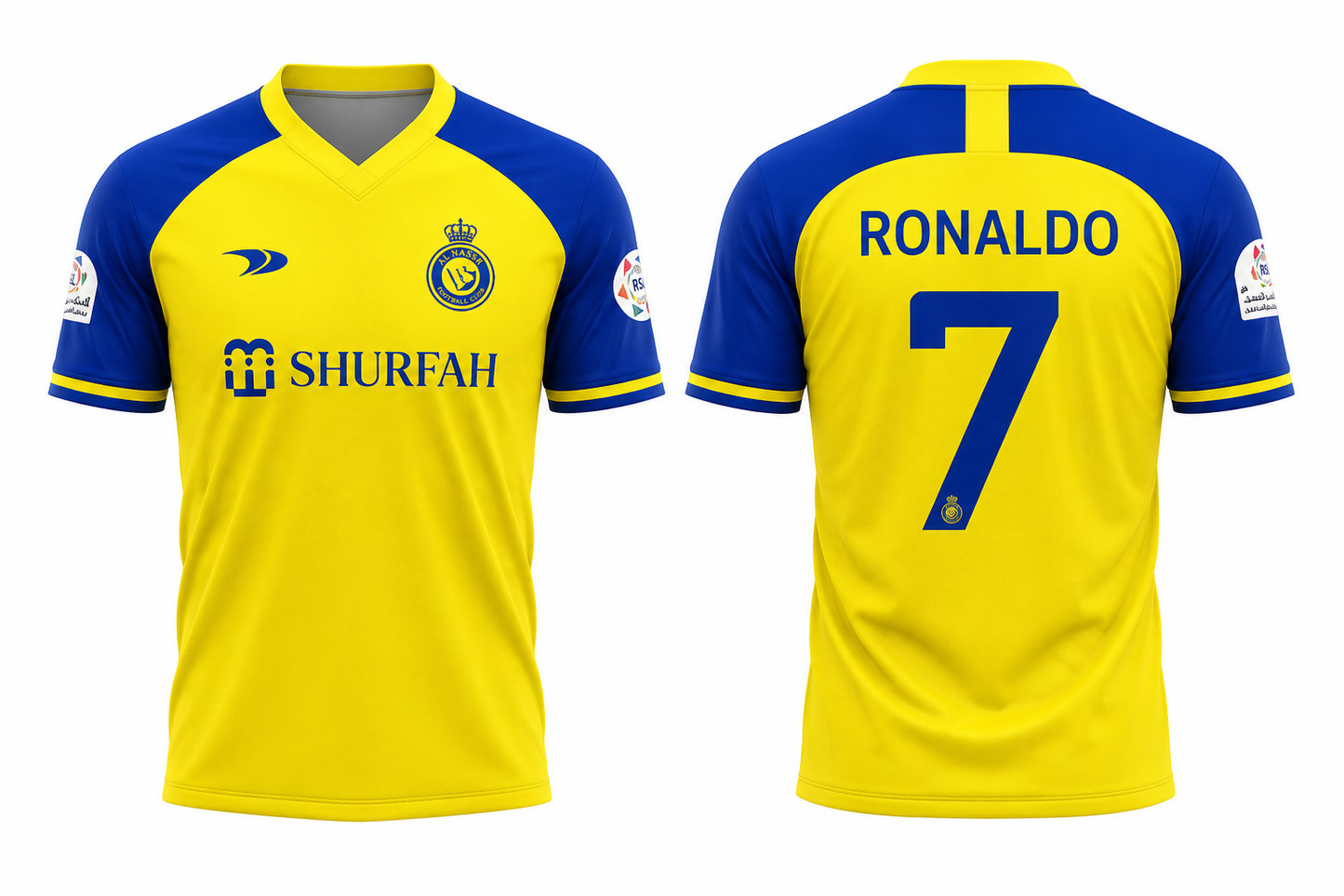 Cristiano Ronaldo #7 Al Nassr Yellow Home Jersey | Custom Name & Number Football Shirt