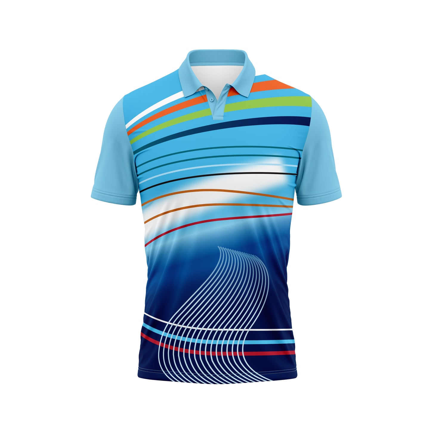 Sky Blue Dri-Fit Cricket Jersey – Name & Number Print