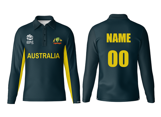 Australia customized polo neck jersey full sleeve