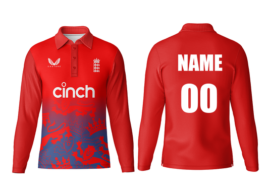 JerseyJunction Customized Replica England red customized polo neck jersey