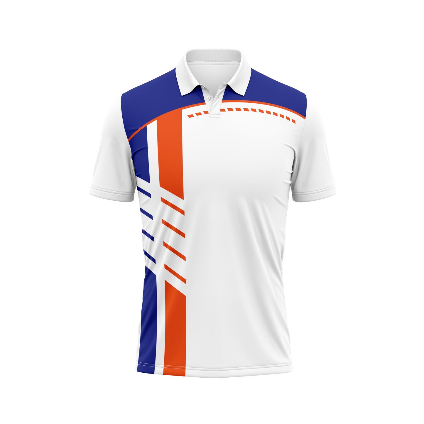 White Polo Jersey for Men – Team Print