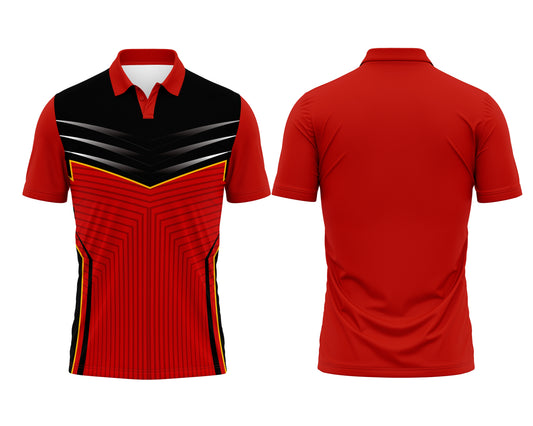Red Collared Sports Jersey – Personalized Edition