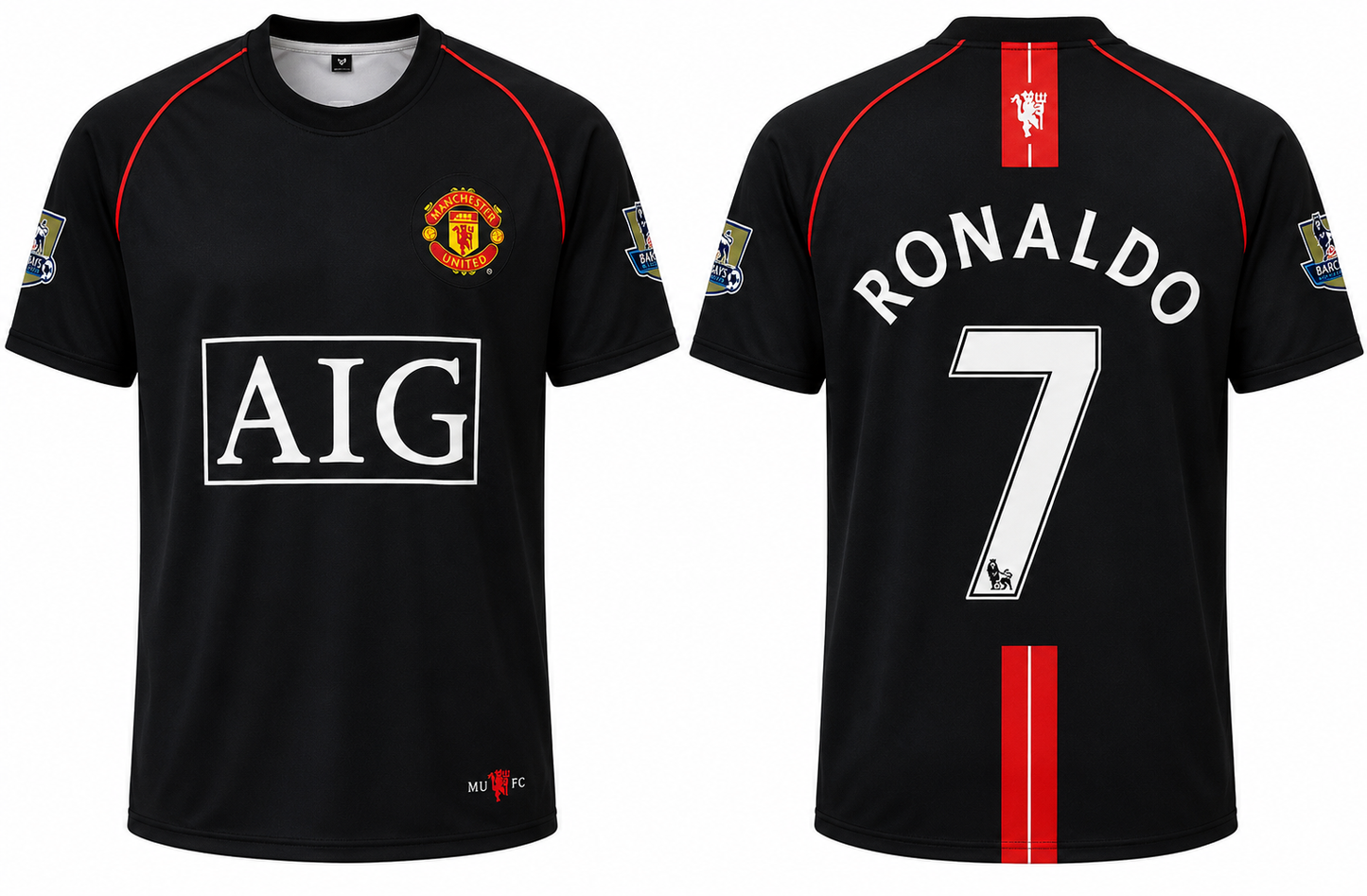 Cristiano Ronaldo #7 Manchester United Black Away Jersey | Custom Name & Number Football Shirt