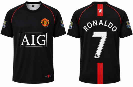 Cristiano Ronaldo #7 Manchester United Black Away Jersey | Custom Name & Number Football Shirt