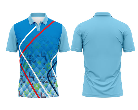 Sky Blue Cricket Team Jersey – Logo & Sponsor Print