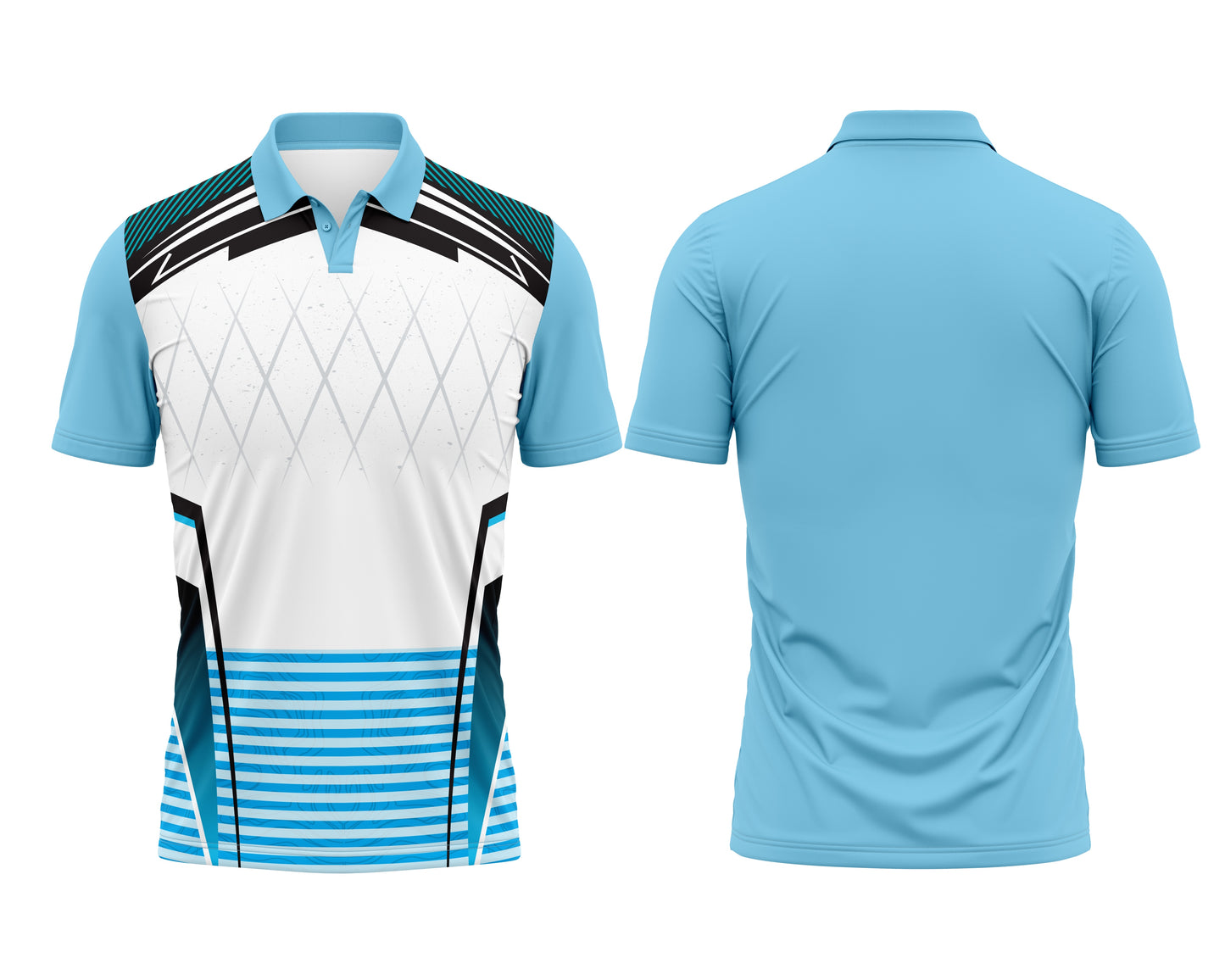 Sky Blue Cricket Polo – Custom Team Edition