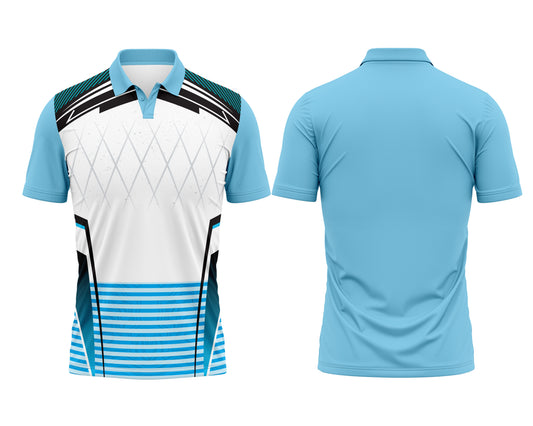 Sky Blue Cricket Polo – Custom Team Edition