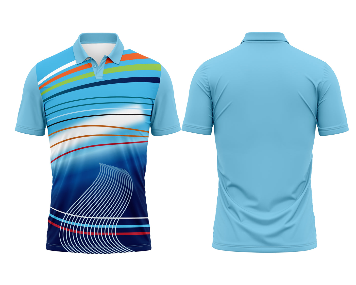 Sky Blue Dri-Fit Cricket Jersey – Name & Number Print
