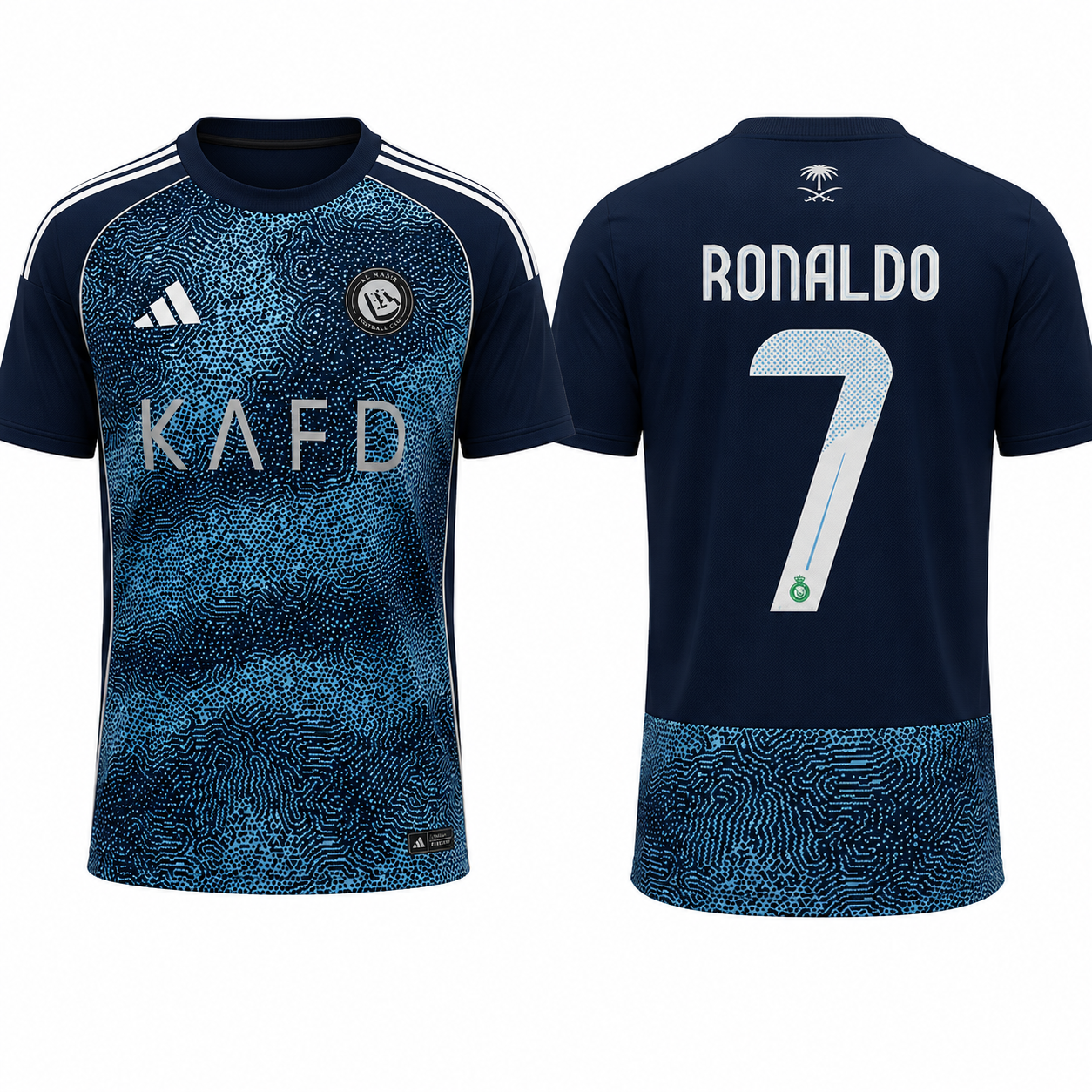 Cristiano Ronaldo #7 Al Nassr Blue Away Jersey | Custom Name & Number Football Shirt