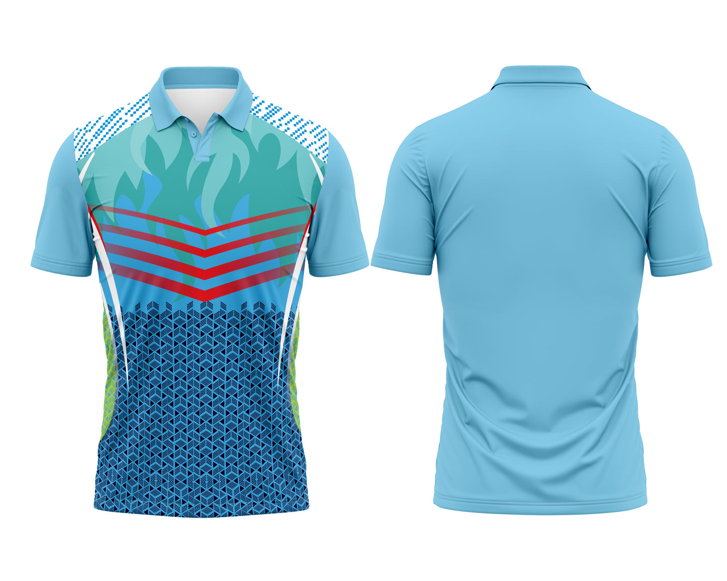Sky Blue Training Cricket Jersey – Personalized Printing