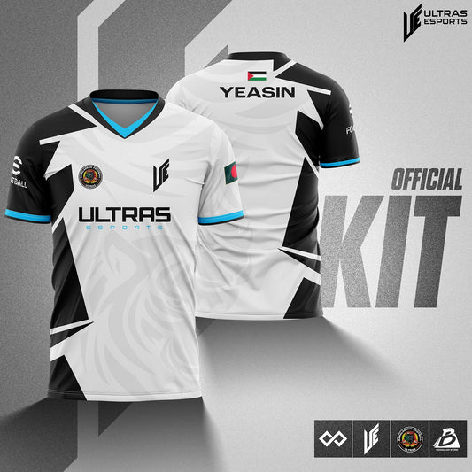 WHITE AND BLACK Customized Esports Gaming Jerseys – Add Name, Number & Logo