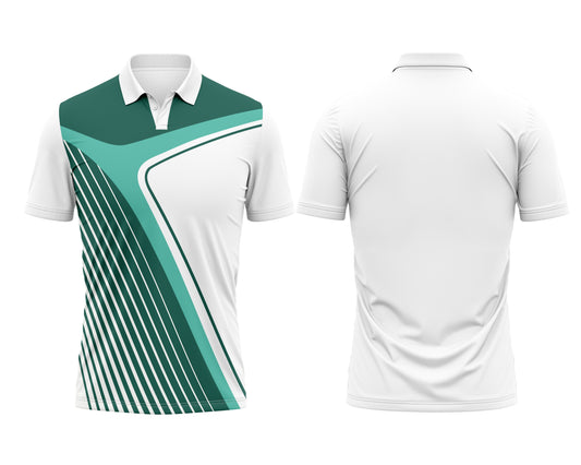 White Polo Neck Custom Tee – Personalized Sportswear