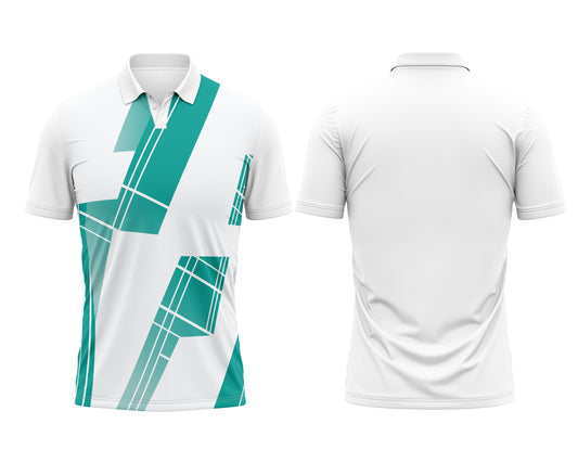 White Collar Neck Jersey – Logo Printing Available