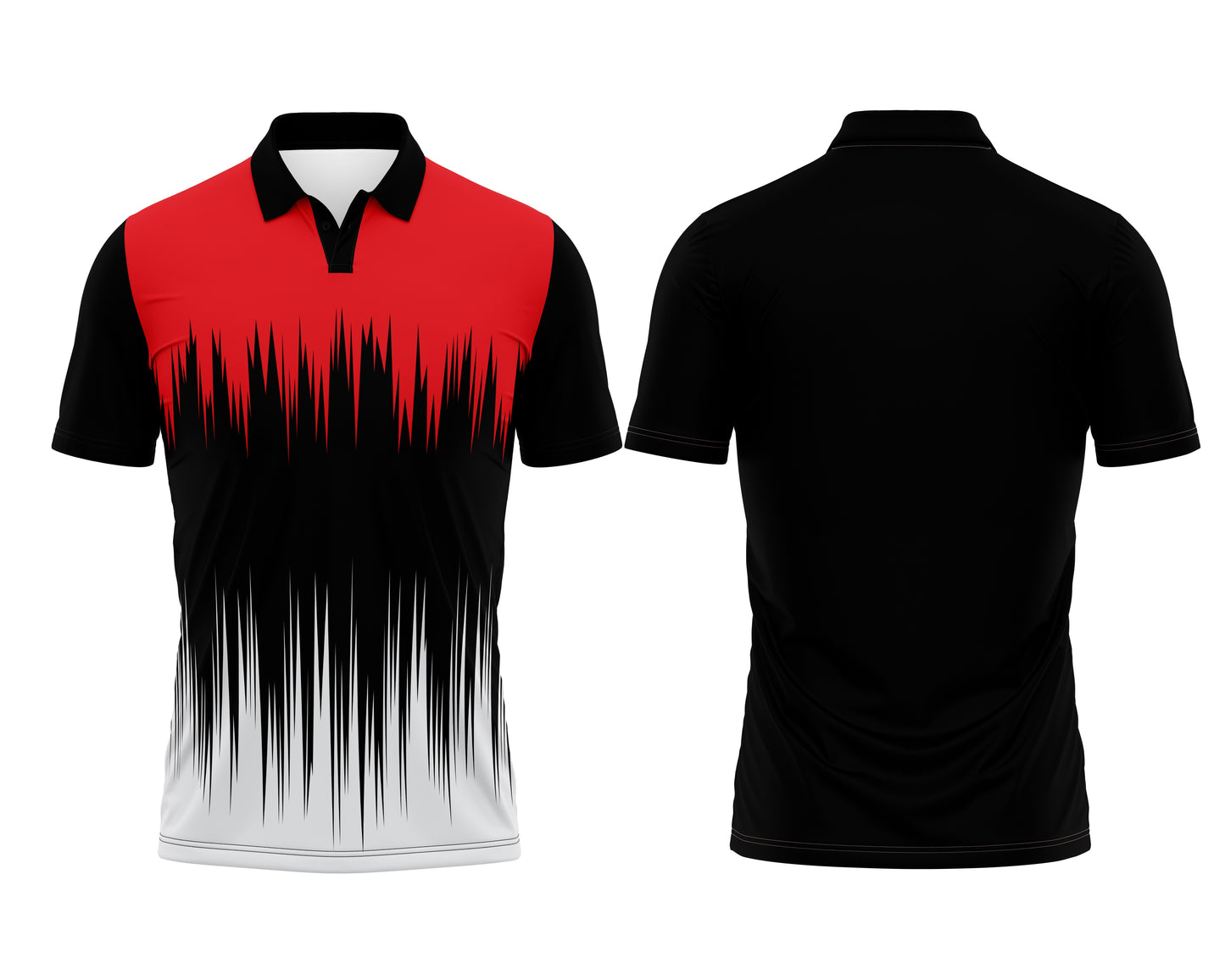 Customized polo neck black and white jersey