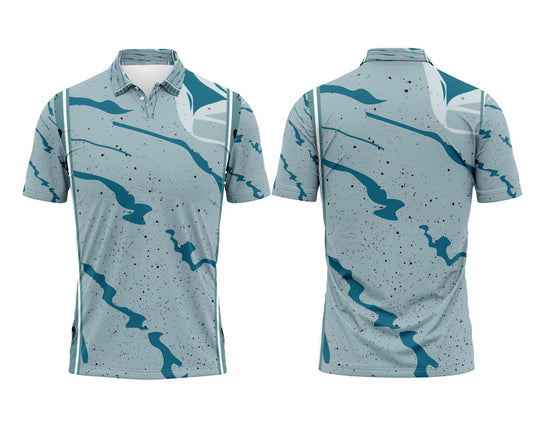 Sublimation cricket jersey polo neck with name and number print