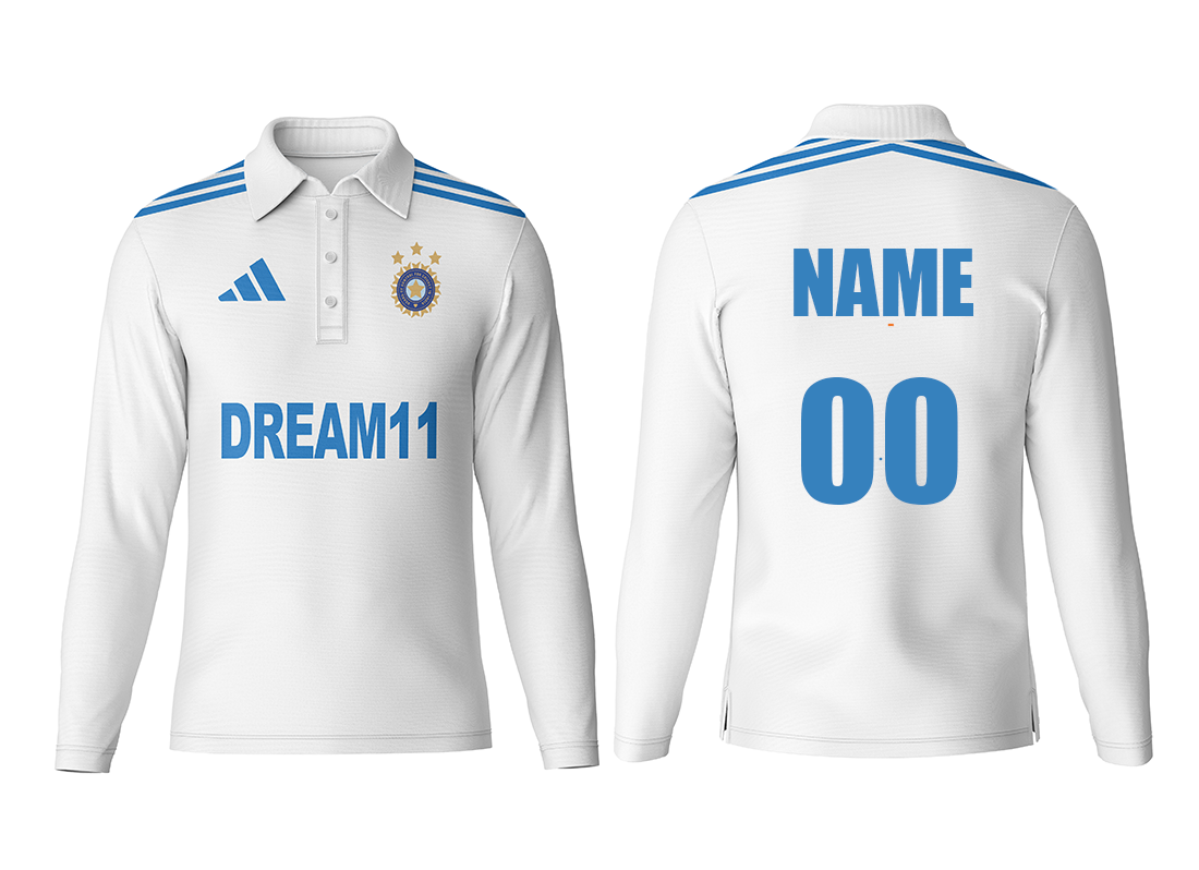Indian test team jersey polo neck full sleeve customized