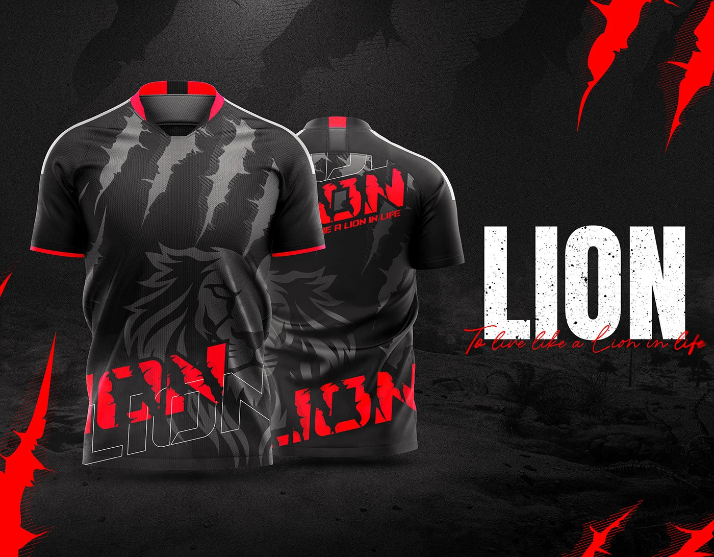 Lion Customized Esports Gaming Jerseys – Add Name