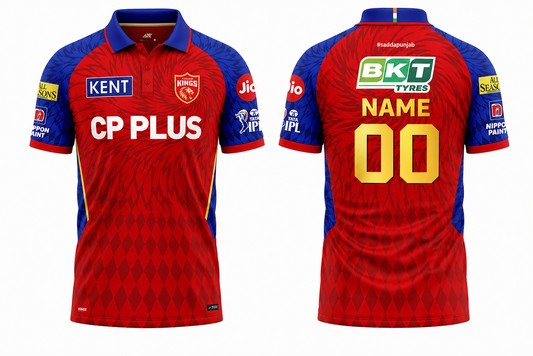 Punjab kings customized jersey print your name number