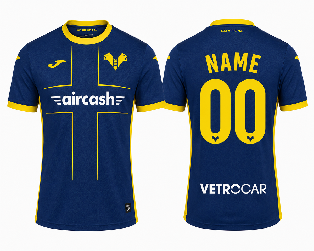 JerseyJunction Hellas Verona 26-27 Home Kit print your name number