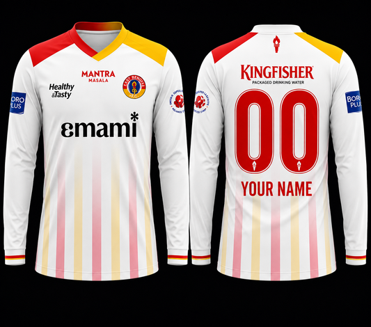 JerseyJuntion Customized East Bengal white full sleeves jersey