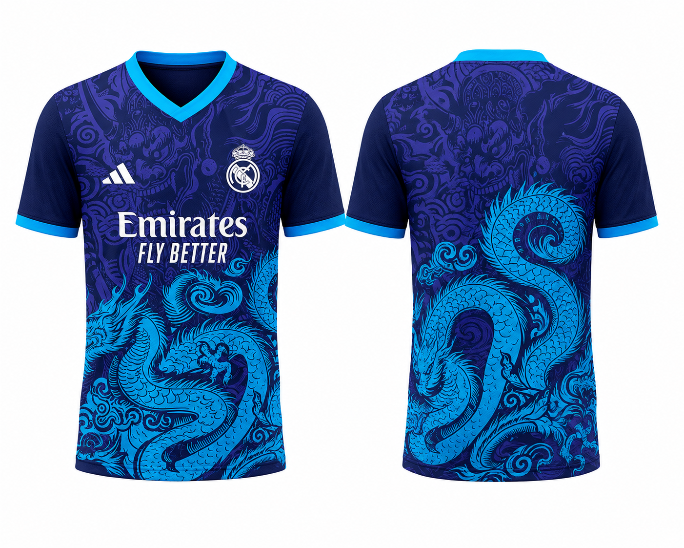 JerseyJunction Real Madrid Blue Dragon Special Edition Football Jersey | Customized Name & Number