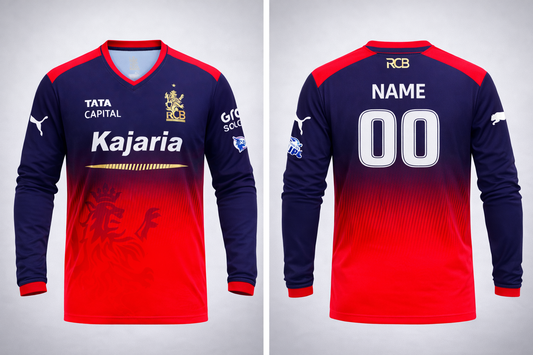 JerseyJunction Customized RCB Royal challengers Bangalore Jersey design V Neck full sleeve 2026