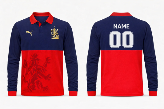 JerseyJunction Customized RCB Royal challengers Bangalore Jersey design Polo Neck full sleeve 2026