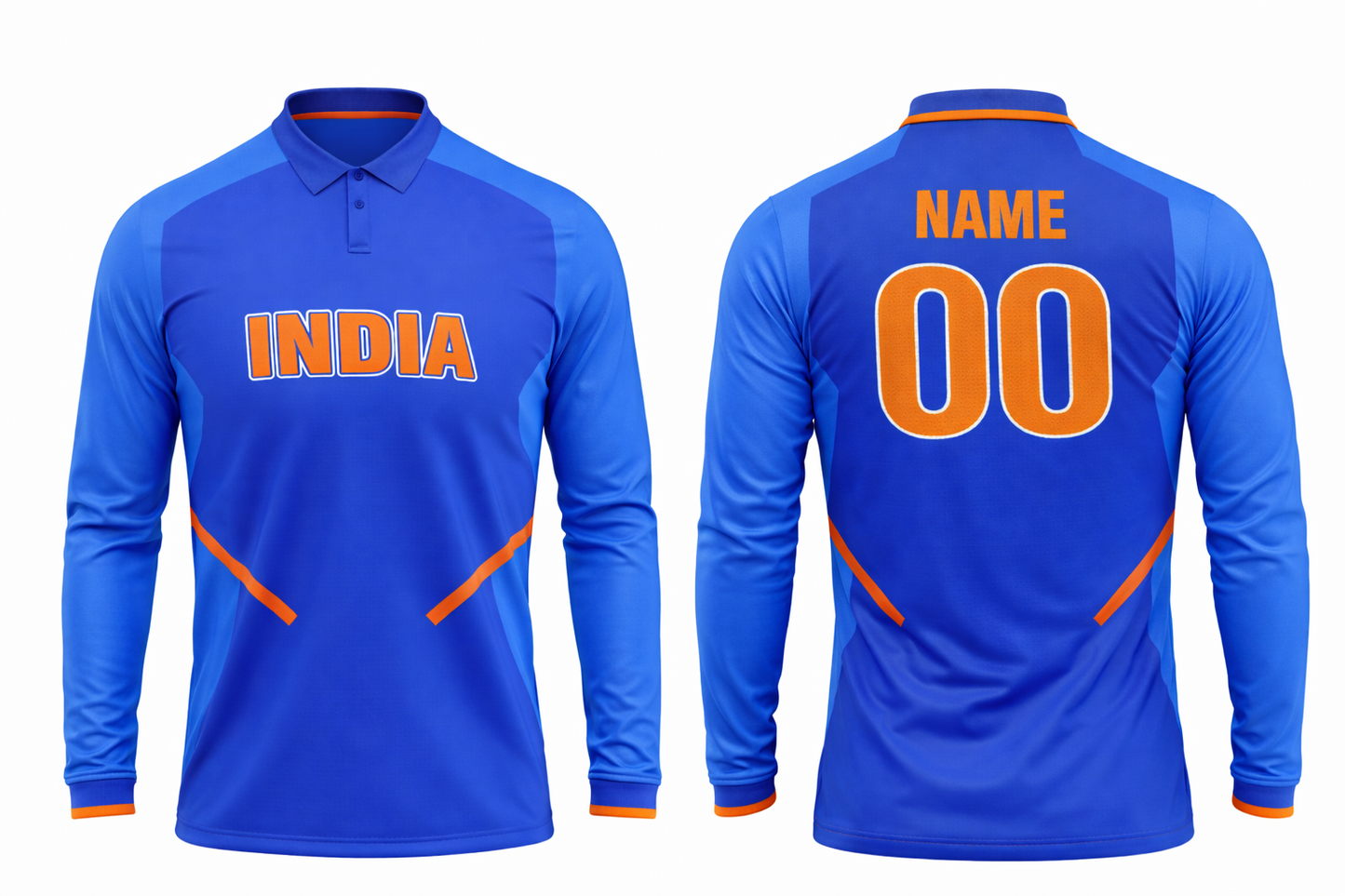 JerseyJunction Customized India World Cup 2016 Cricket Jersey Polo neck full sleeves