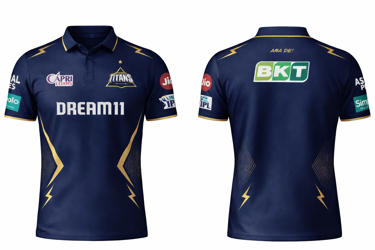 JerseyJunction GT Gujrat titans half sleeve polo neck customized jersey