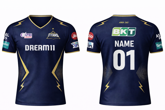 JerseyJunction GT Gujrat titans half sleeve V neck customized jersey