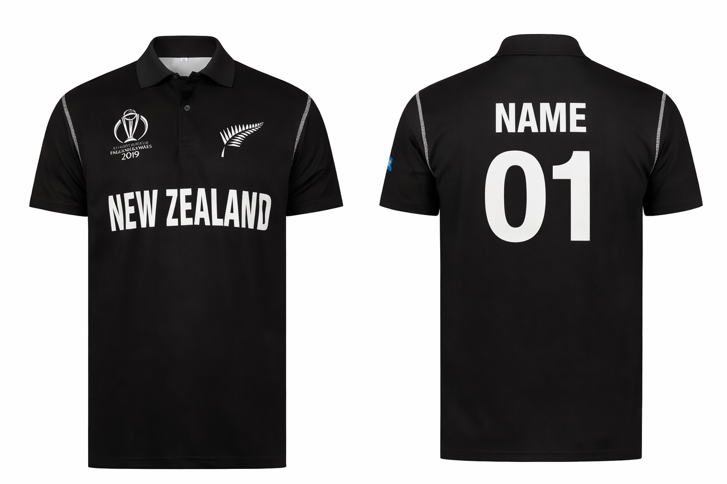 JerseyJunction Customized Replica New Zealand World Cup 2019 Half Sleeves Jersey