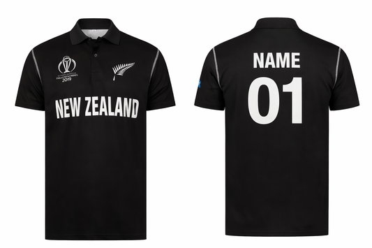 JerseyJunction Customized Replica New Zealand World Cup 2019 Half Sleeves Jersey