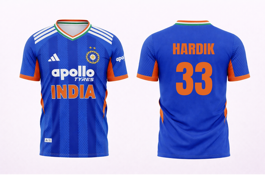 JerseyJunction Customized Replica Hardik Pandya India T20 2026 Cricket Jersey