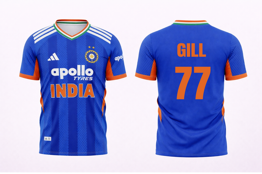 JerseyJunction Customized Replica Shubman Gill India T20 2026 Cricket Jersey